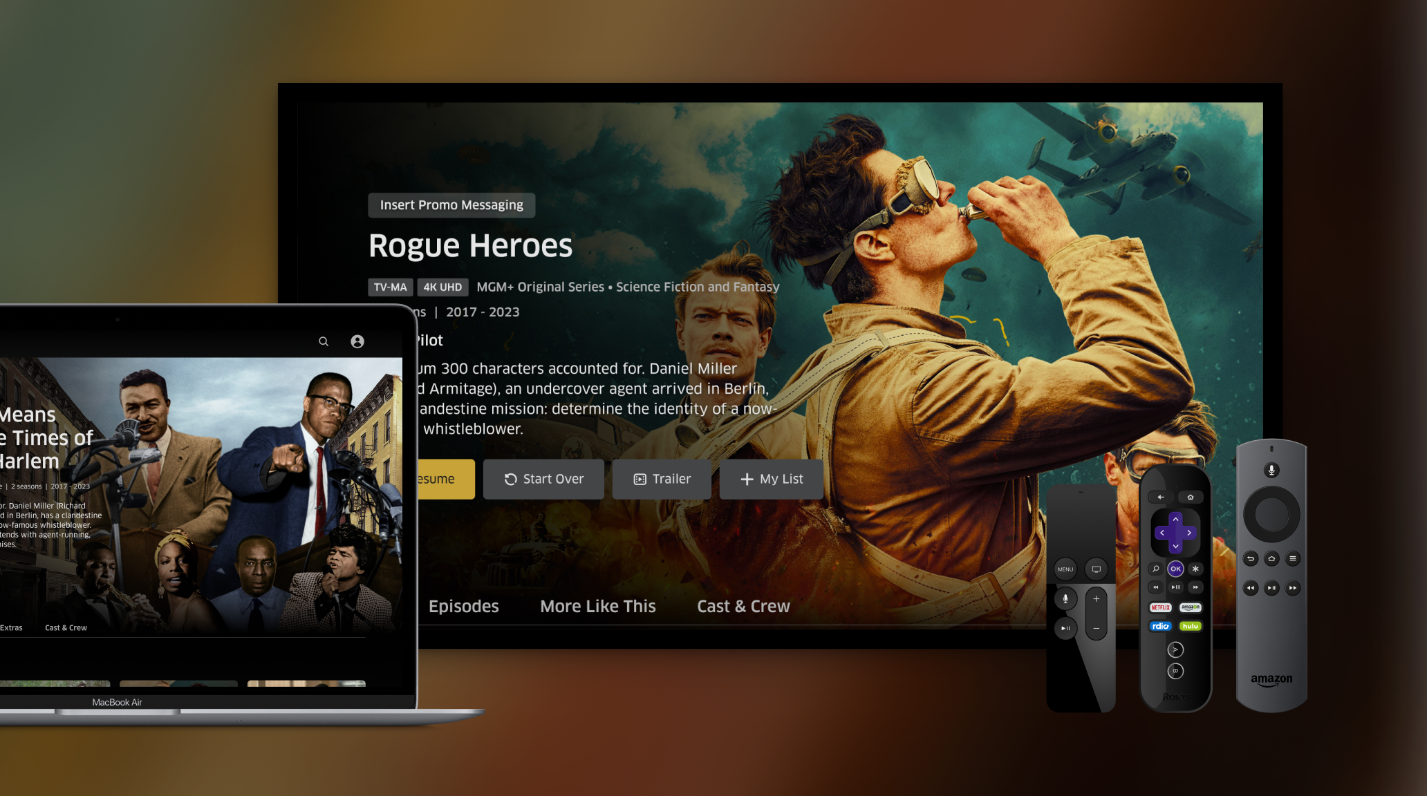 MGM+ details page redesign — unified experience across web, mobile, and TV